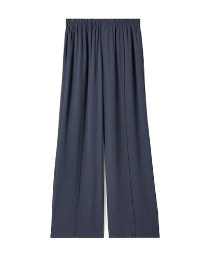 Eileen Fisher Silk Georgette Crepe Pintuck Pant