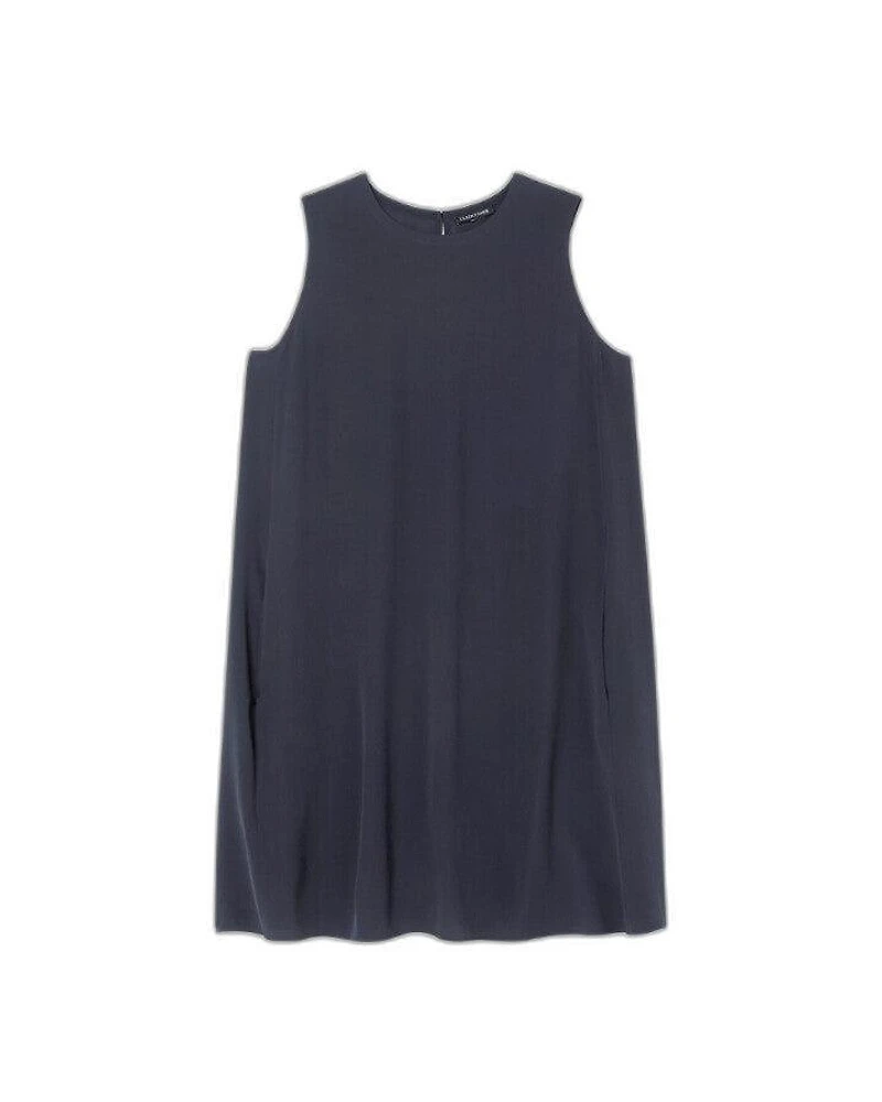 Eileen Fisher Silk Georgette Crepe Sleeveless Dress