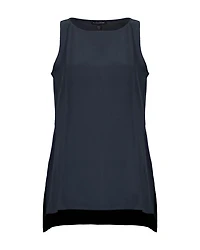 Eileen Fisher Silk Georgette Long Shell Graphite