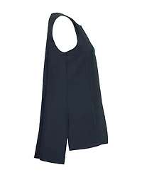 Eileen Fisher Silk Georgette Long Shell Graphite