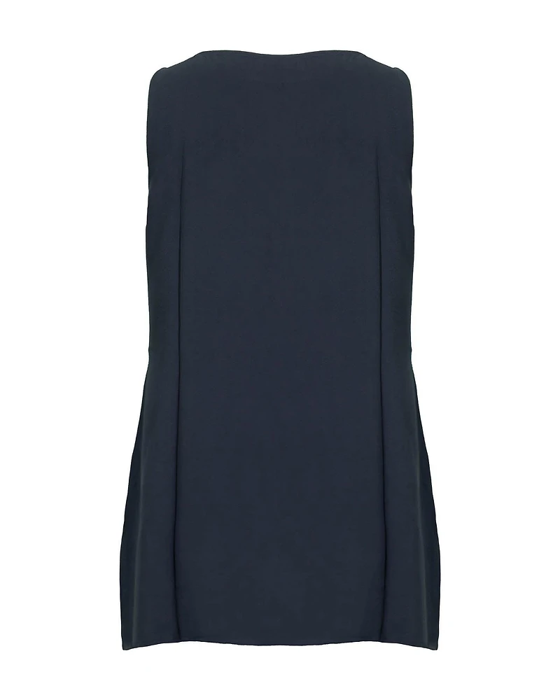 Eileen Fisher Silk Georgette Long Shell Graphite