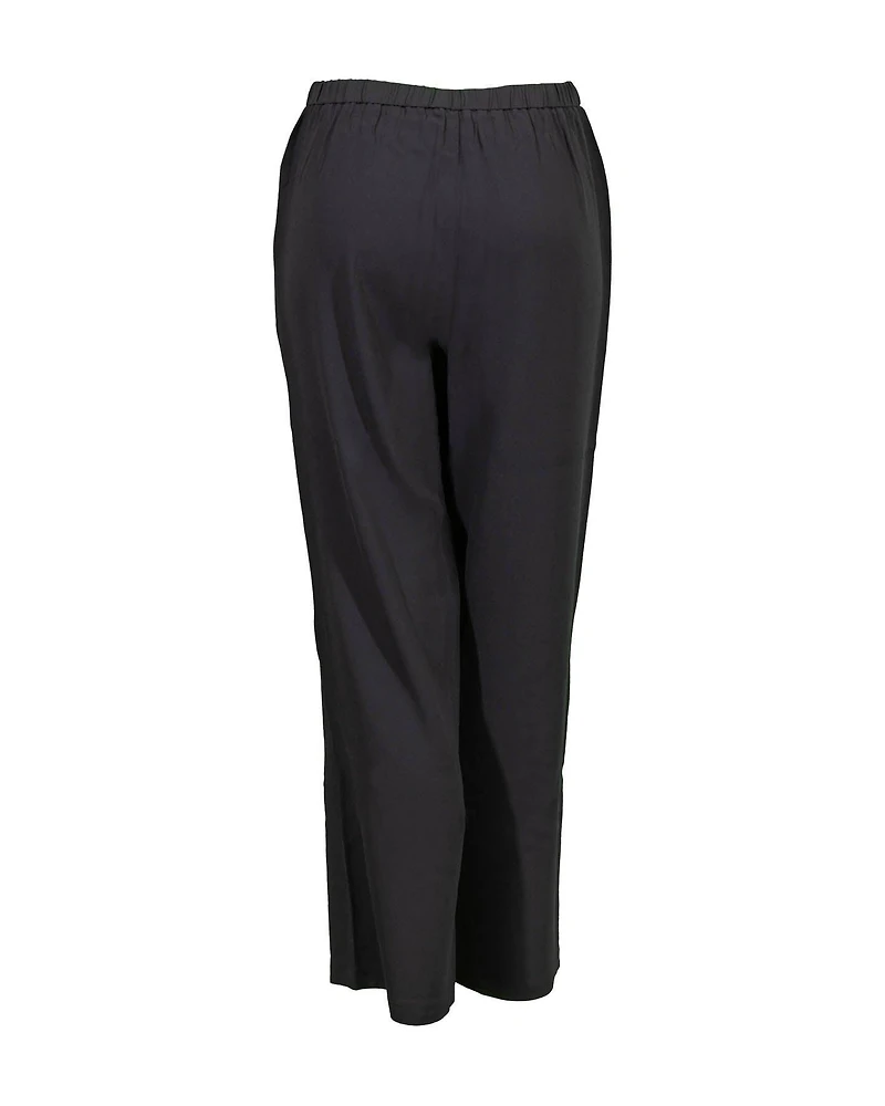 Eileen Fisher Silk Georgette Straight Ankle Pant