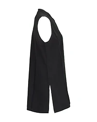 Silk Mandarin Collar Sleeveless Shirt