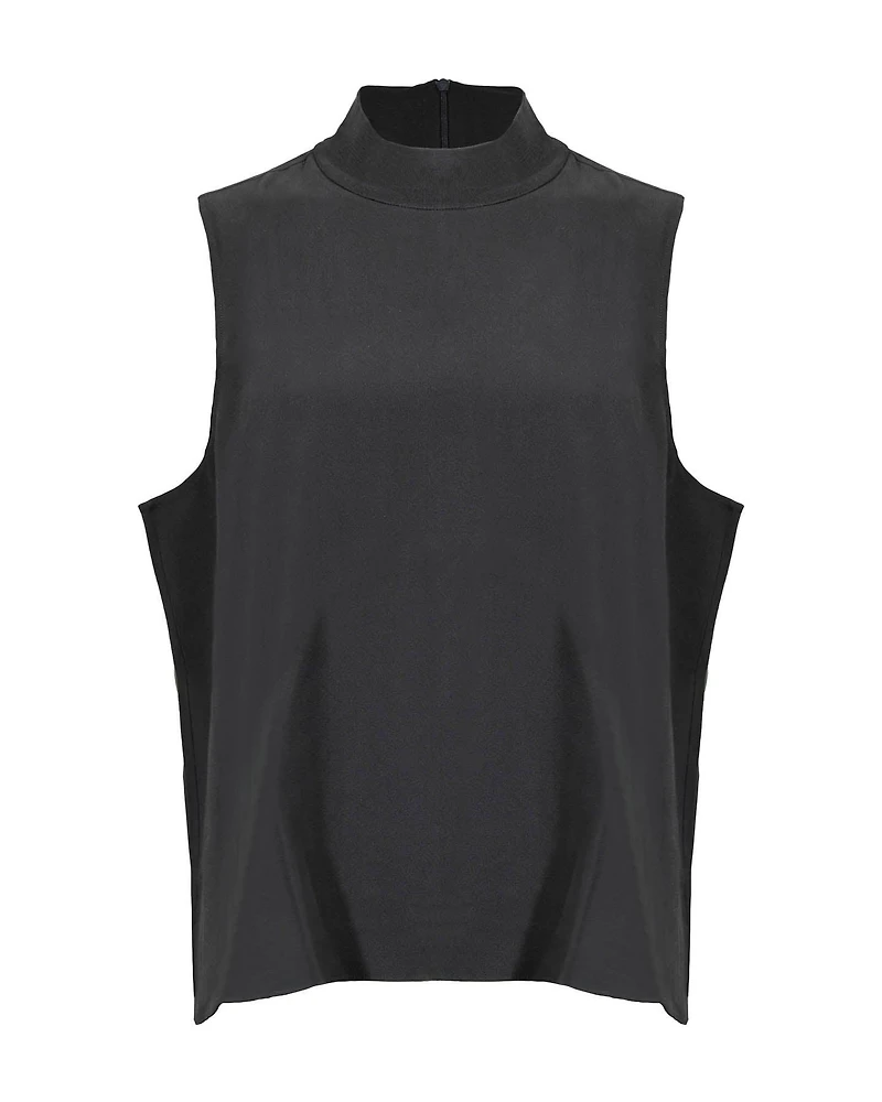 Eileen Fisher Silk Mock Neck Tank Top