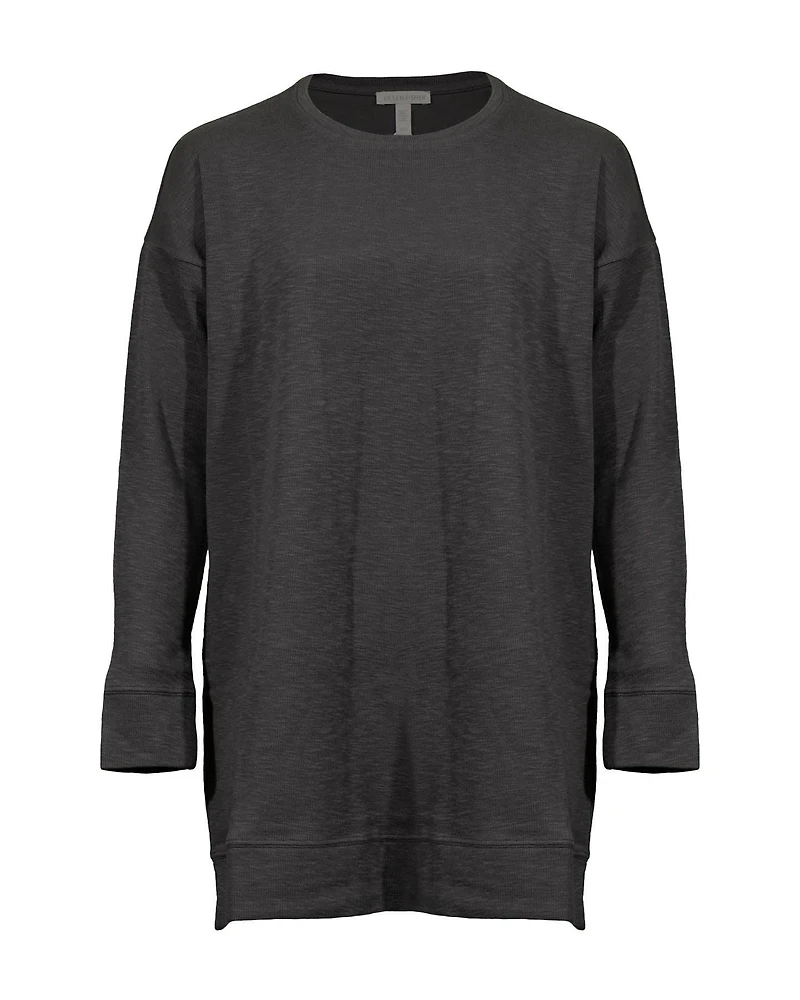 Eileen Fisher Slubby Rib Knit Crew Neck Tunic