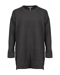 Eileen Fisher Slubby Rib Knit Crew Neck Tunic