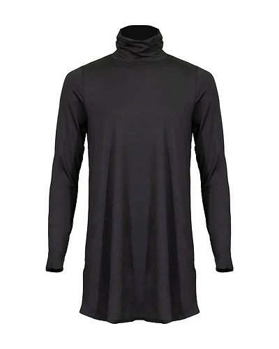 Eileen Fisher Tencel Scrunch Neck Tunic Black