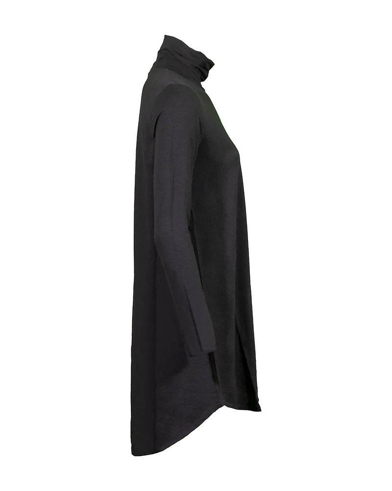 Eileen Fisher Tencel Scrunch Neck Tunic Black