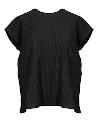 Eileen Fisher Textured Stretch Rib Crew Neck Top