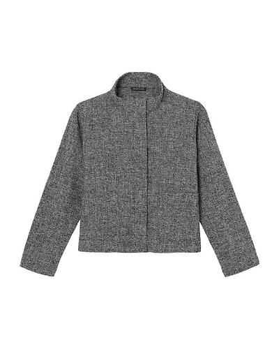 Eileen Fisher Tweed Stand Collar Jacket