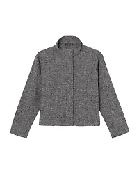 Eileen Fisher Tweed Stand Collar Jacket