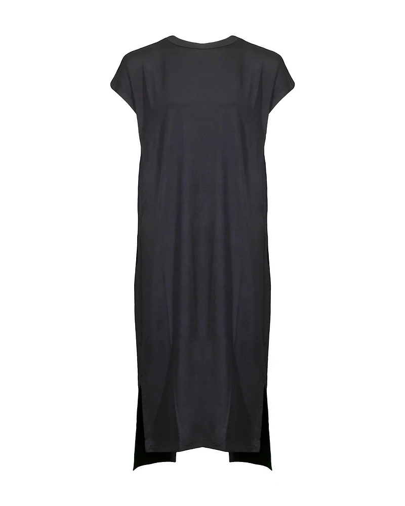 Eileen Fisher Viscose Jersey Crew Neck Dress