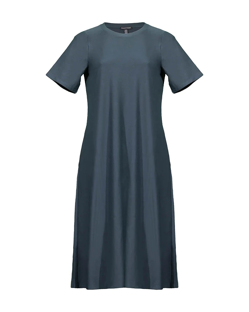 Eileen Fisher Viscose Jersey Crew Neck Dress Fongt