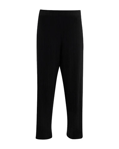 Eileen Fisher Wide Rib Knit Pull On Ankle Pant