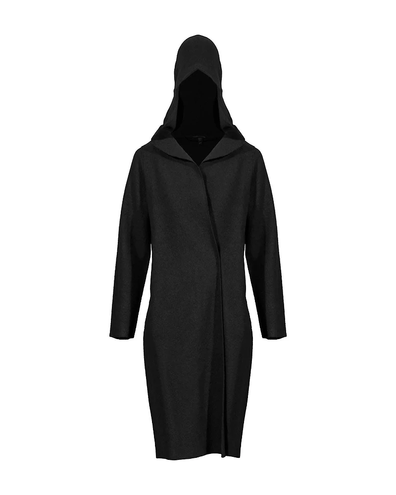 Eileen Fisher Wool Hooded Jacket Black