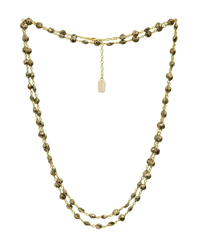 Diana Coin Necklace-Gold Pyrite