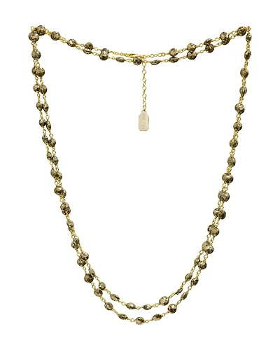 Diana Coin Necklace-Gold Pyrite
