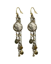 Eber Rhodium Opal Earrings