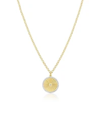 Fluted Disc Charm Necklace