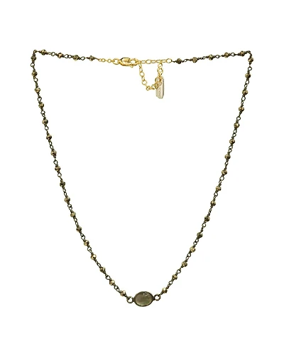 Libi Oval Necklace-Rhodium