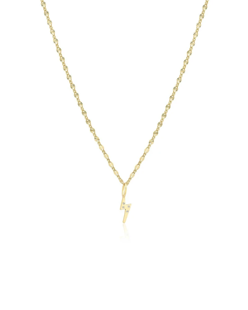 Lightnight Bolt Stamp Chain Necklace