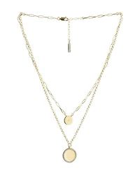 Pave Outline Disc Necklace