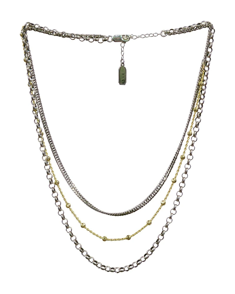 Two Tone 3 in 1 Necklace