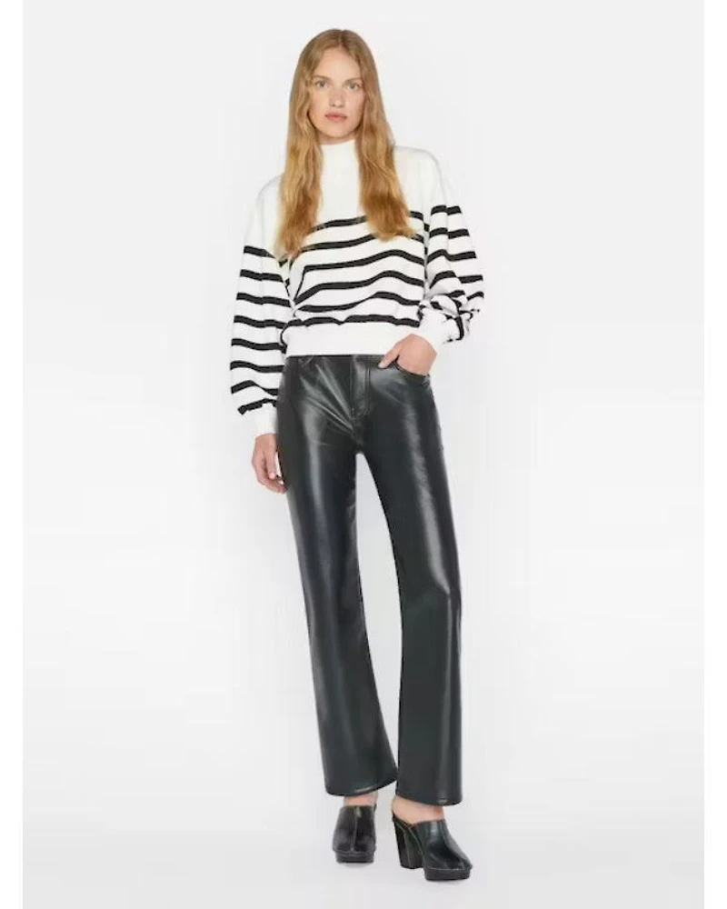 Frame Balloon Sleeve Mock Neck Sweatshirt