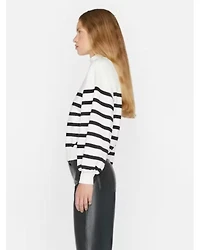 Frame Balloon Sleeve Mock Neck Sweatshirt