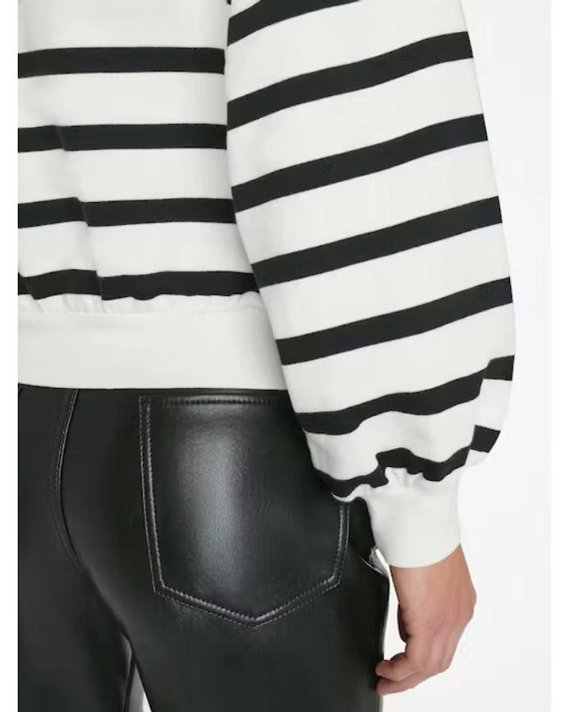 Frame Balloon Sleeve Mock Neck Sweatshirt
