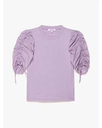 Frame Ruched Tie Sleeve Tee
