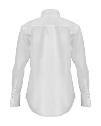Ruffle Neck Button Down Shirt