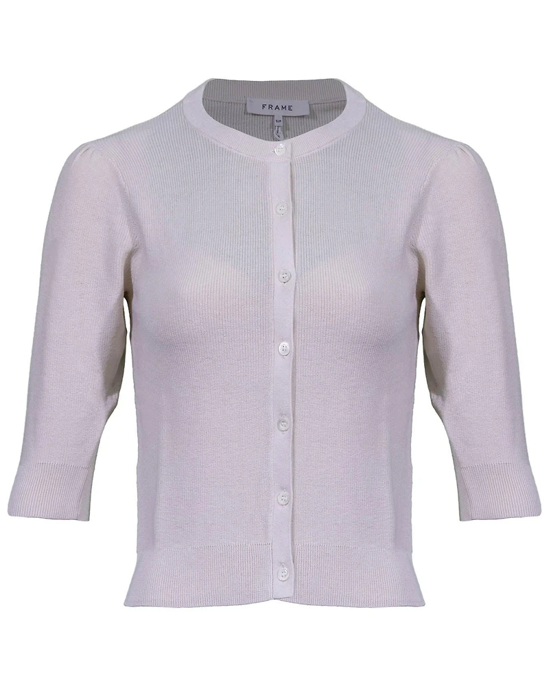 Frame Shrunken Button Front Cardi