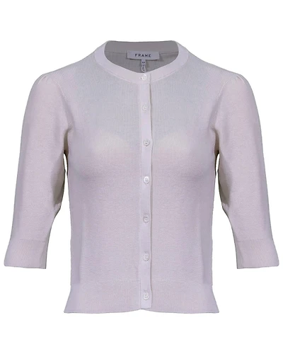 Frame Shrunken Button Front Cardi