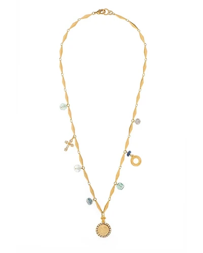 Diamont Azue Charm Gold Necklace