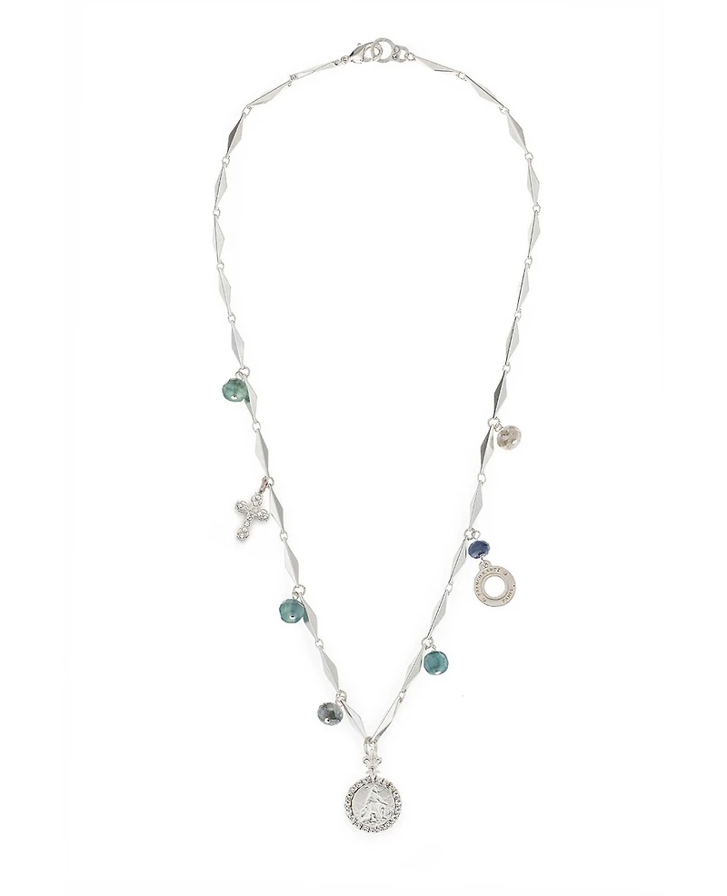 Diamont Azue Charm Silver Necklace