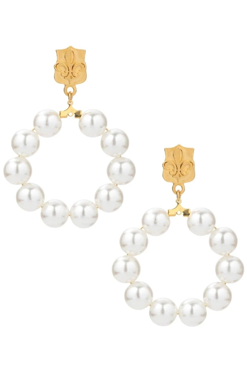 FDL Faux Pearl Hoop Earrings