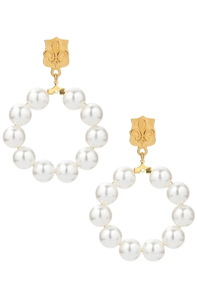 FDL Faux Pearl Hoop Earrings