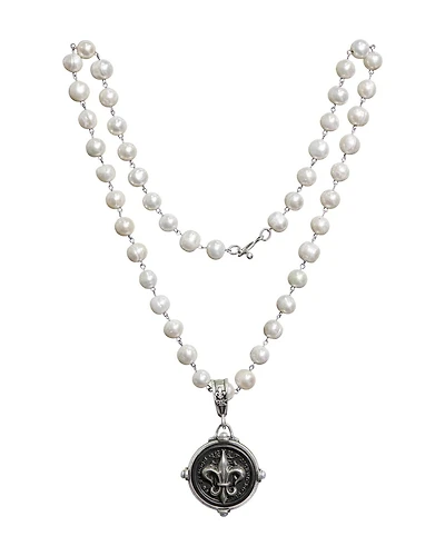 Fleur Medal Pearl Necklace