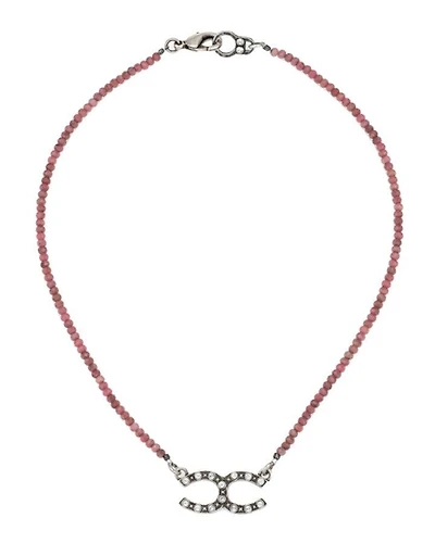 French Kande Raspberry Thulite Cheval Necklace