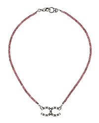 French Kande Raspberry Thulite Cheval Necklace
