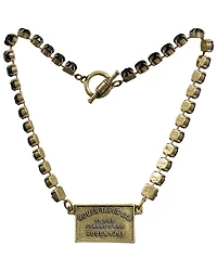 Jet Swarovski With Brass Rouen Tapis Medal