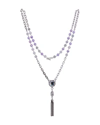 Lavender Mix Tassel Necklace