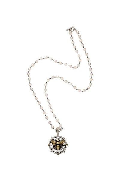 Miel Medal Pearl Necklace