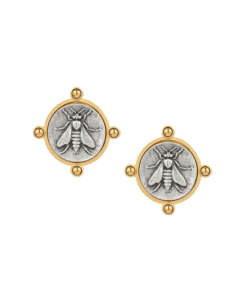 Mini Abeille Medal Earrings