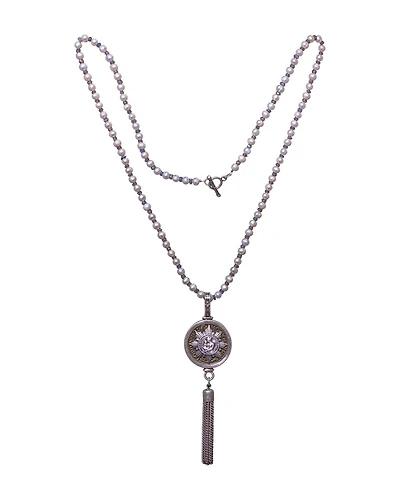 Pearls With Patrie Medal Necklace