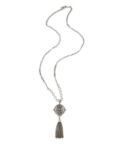 Silver Pearls Maine Medal Necklace