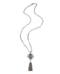 Silver Pearls Maine Medal Necklace