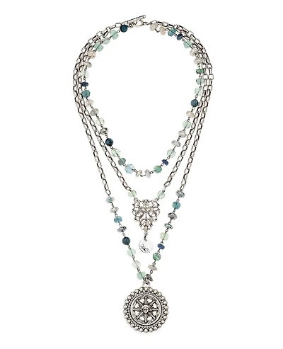 Triple Strand Azur Mix Necklace