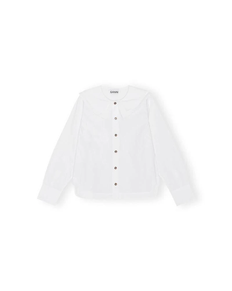 Ganni Cotton Poplin Double Collar Shirt